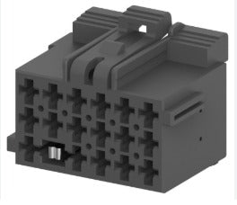 17 Position Housing, Housing for Female Terminals, Wire-to-Board / Wire-to-Wire, 5 mm [.197 in] Centerline, Black, AMP MCP Connector System (1241581-1), Pack of 5